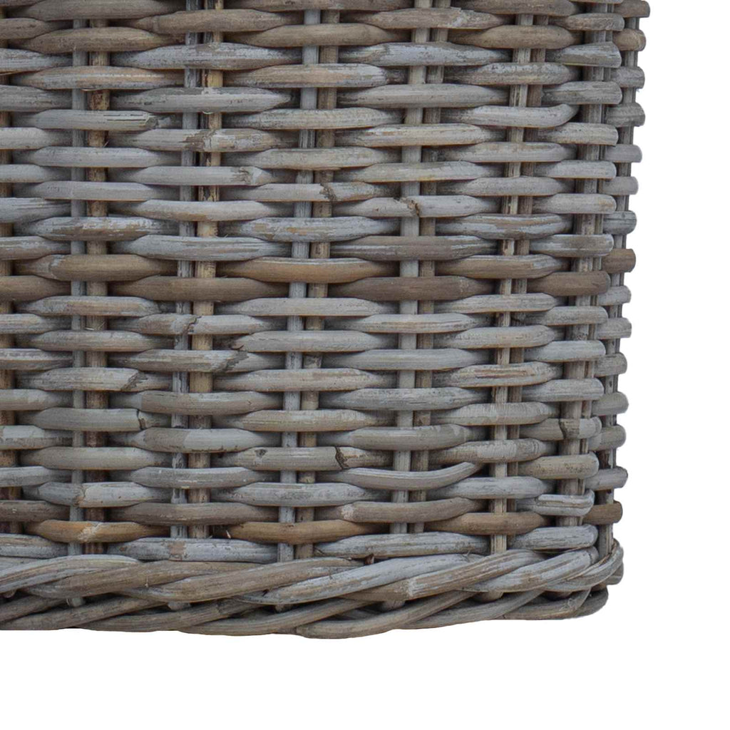 Cesta de Plantas con almacenamiento 2 pcs Gris Ratán Kubu