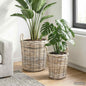 Plant Baskets with storage 2 pcs Grey Kubu Rattan