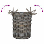 Cesta de Plantas con almacenamiento 2 pcs Gris Ratán Kubu