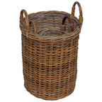 Cesta de Plantas con almacenamiento 2 pcs Gris Ratán Kubu