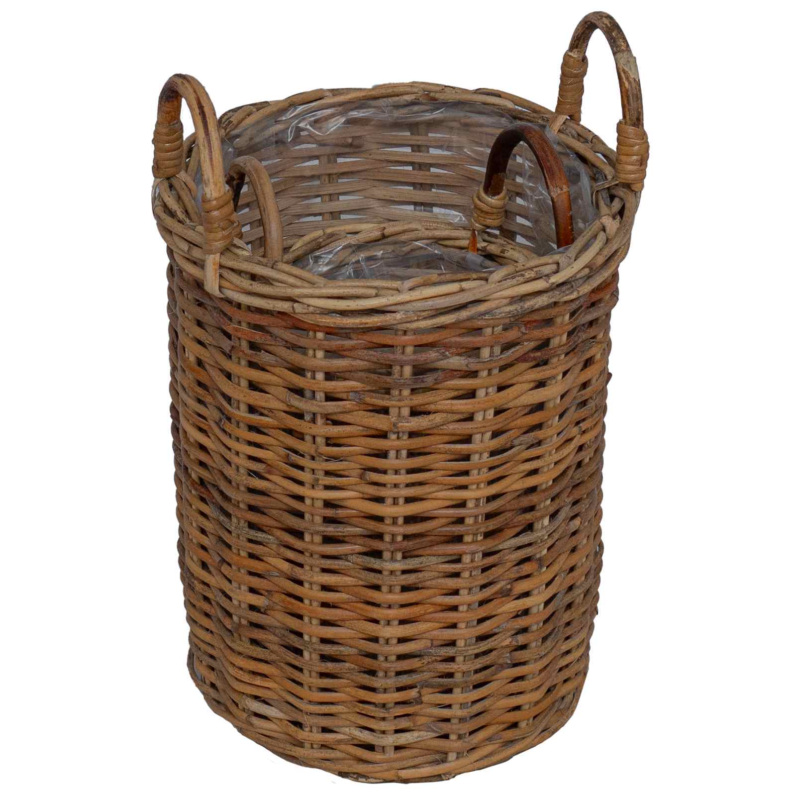 Cesta de Plantas con almacenamiento 2 pcs Gris Ratán Kubu