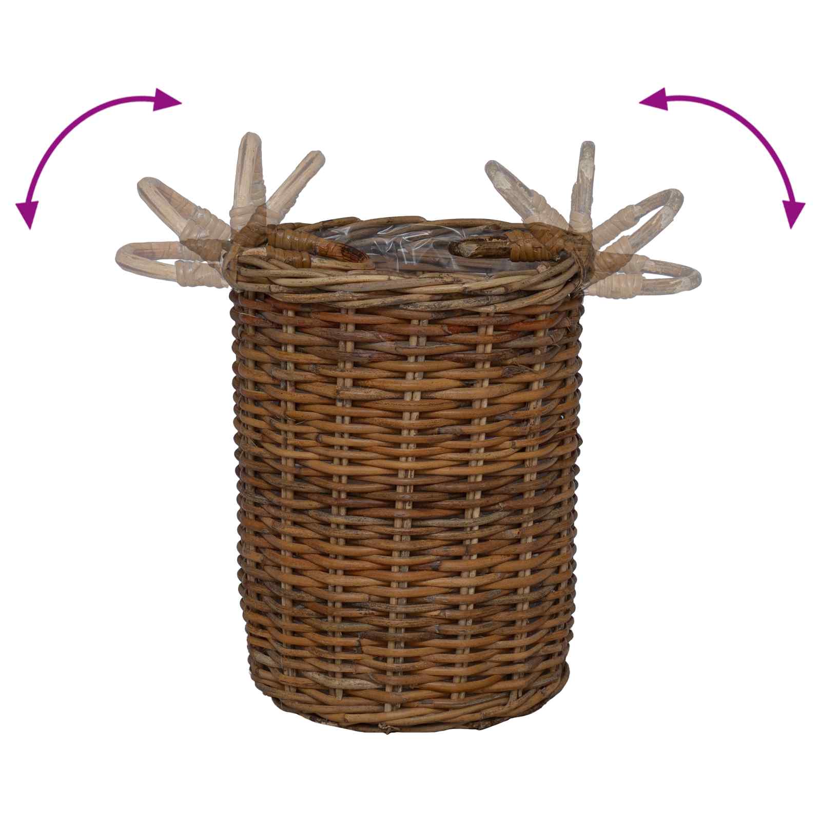 Cesta de Plantas con almacenamiento 2 pcs Gris Ratán Kubu