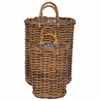 Cesta de Plantas con almacenamiento 2 pcs Gris Ratán Kubu