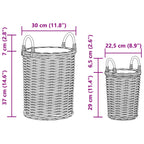 Cesta de Plantas con almacenamiento 2 pcs Gris Ratán Kubu