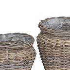 Cesta para Plantas con almacenamiento 2 pcs Gris Ratan Lacak