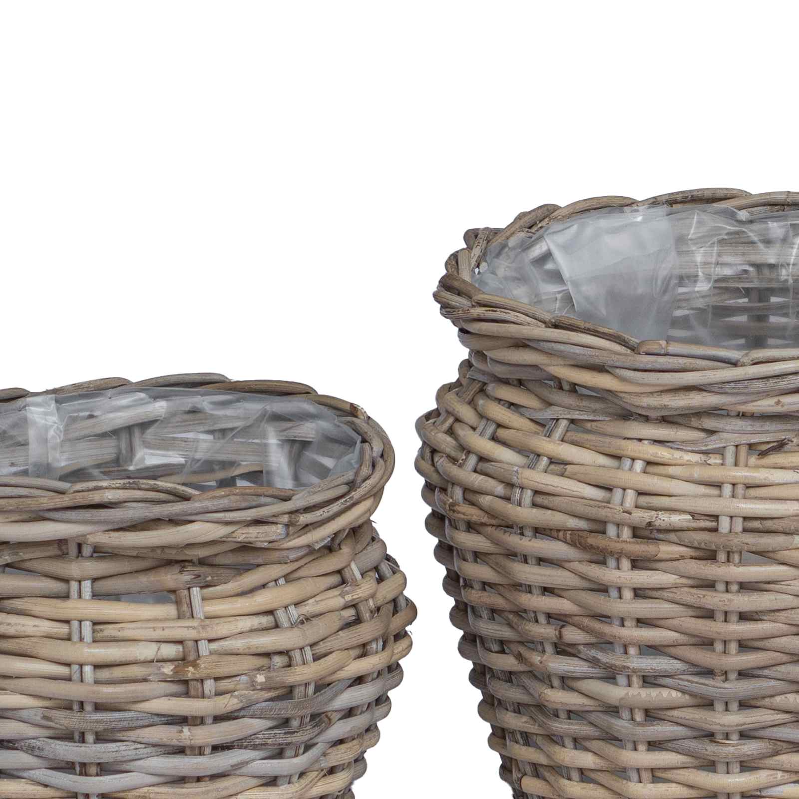 Cesta para Plantas con almacenamiento 2 pcs Gris Ratan Lacak