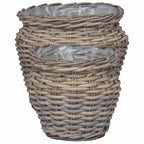 Cesta para Plantas con almacenamiento 2 pcs Gris Ratan Lacak
