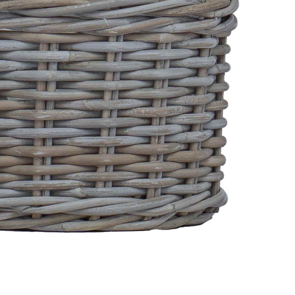Cesta para Plantas con almacenamiento 3 pcs Marrón Ratán Kubu