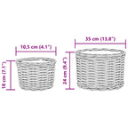 Cesta para Plantas con almacenamiento 3 pcs Marrón Ratán Kubu