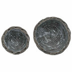 Cesta para Plantas con almacenamiento 3 pcs Marrón Ratán Kubu
