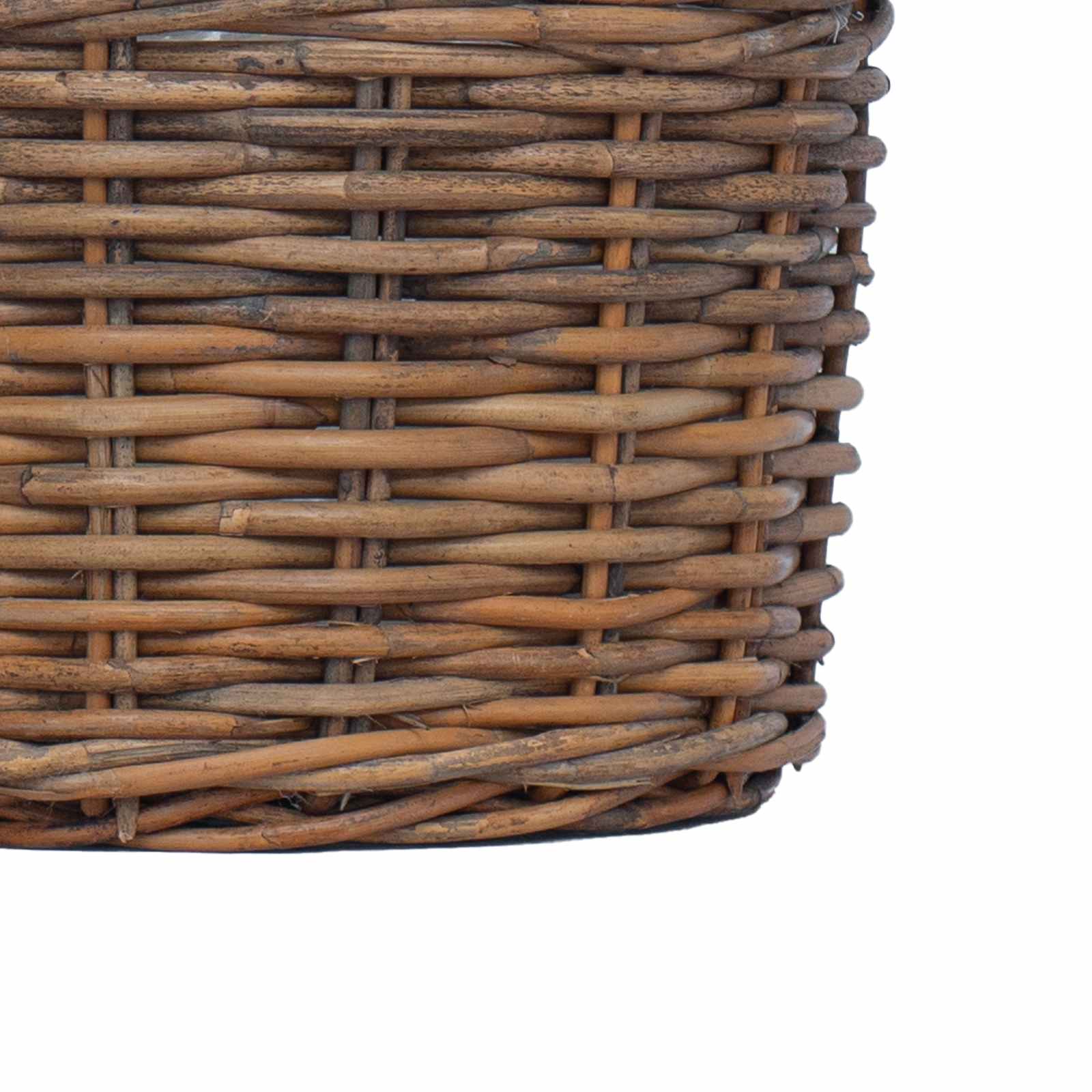 Cesta para Plantas con almacenamiento 3 pcs Marrón Ratán Kubu