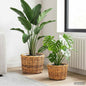 Plant Basket with Storage 2 pcs Gray Kubu Rattan