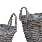 Cesta para Plantas con almacenamiento 2 pcs Gris Ratan Lacak