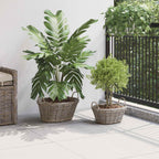 Cesta para Plantas con almacenamiento 2 pcs Gris Ratan Lacak