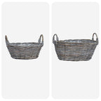 Cesta para Plantas con almacenamiento 2 pcs Gris Ratan Lacak