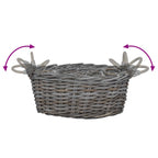 Cesta para Plantas con almacenamiento 2 pcs Gris Ratan Lacak