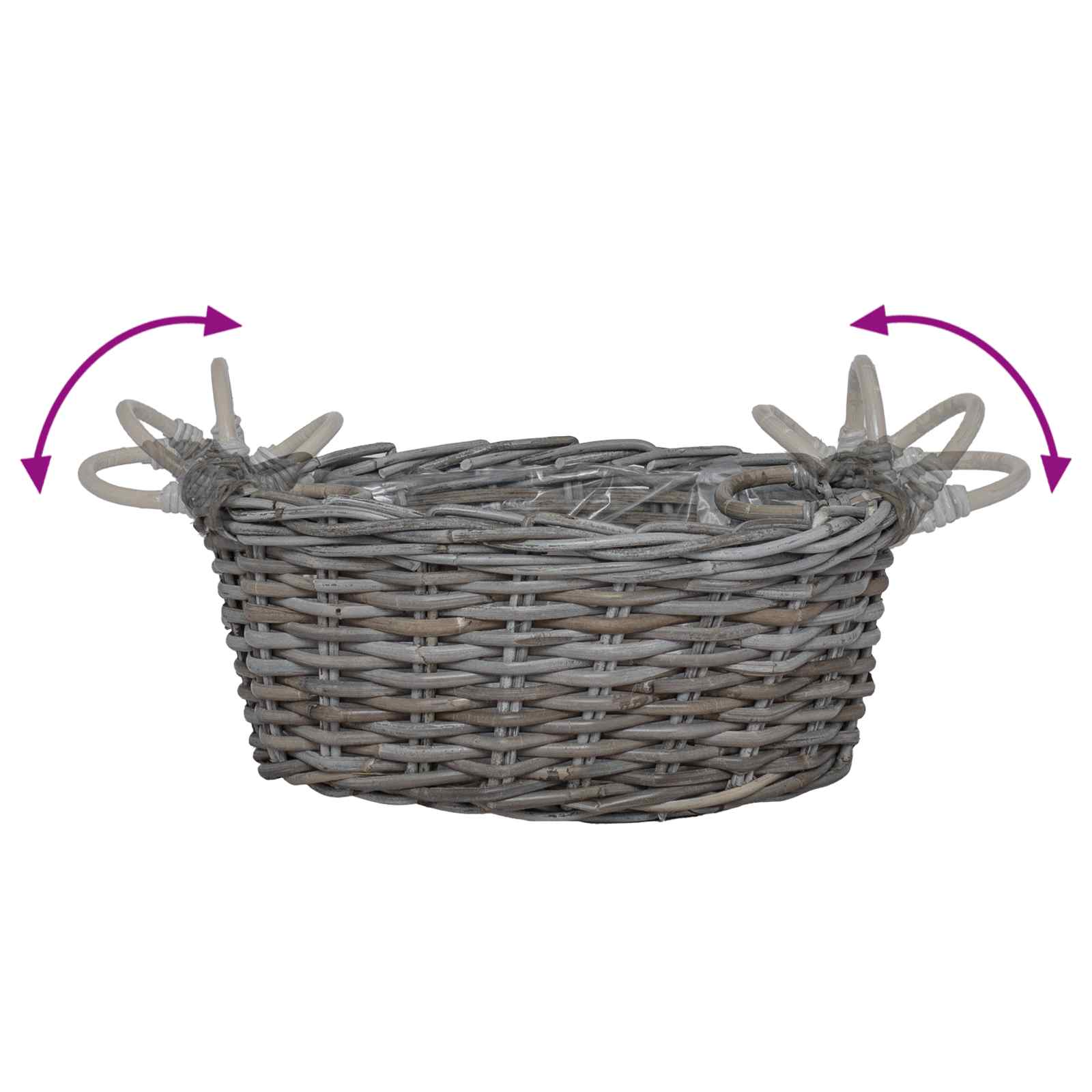 Cesta para Plantas con almacenamiento 2 pcs Gris Ratan Lacak