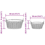 Cesta para Plantas con almacenamiento 2 pcs Gris Ratan Lacak