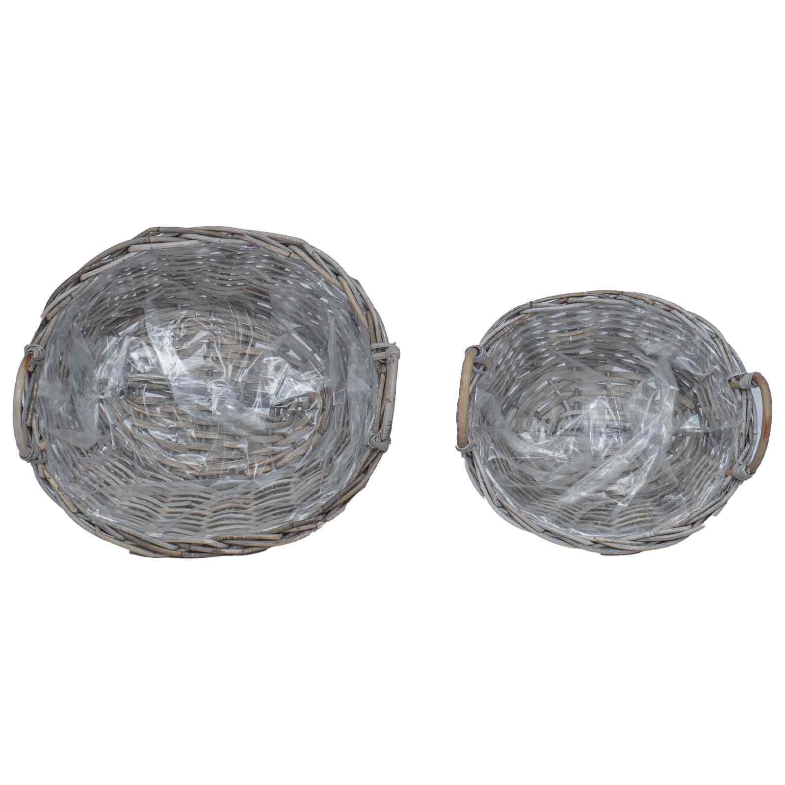 Cesta para Plantas con almacenamiento 2 pcs Gris Ratan Lacak