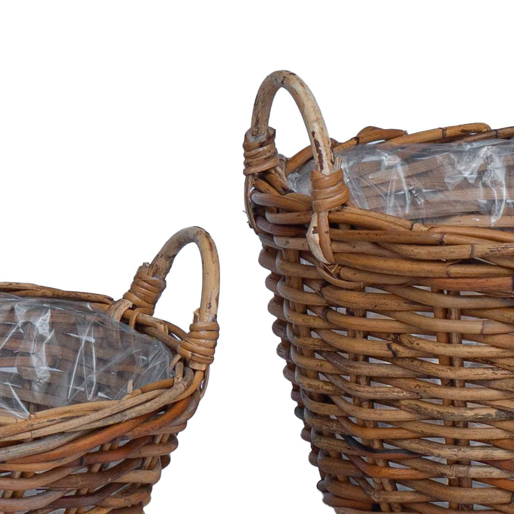 Cesta para Plantas con almacenamiento 2 pcs Gris Ratan Lacak