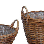 Cesta para Plantas con almacenamiento 2 pcs Gris Ratan Lacak