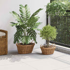Cesta para Plantas con almacenamiento 2 pcs Gris Ratan Lacak