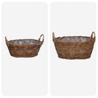 Cesta para Plantas con almacenamiento 2 pcs Gris Ratan Lacak