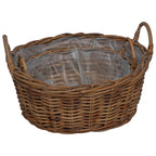 Cesta para Plantas con almacenamiento 2 pcs Gris Ratan Lacak