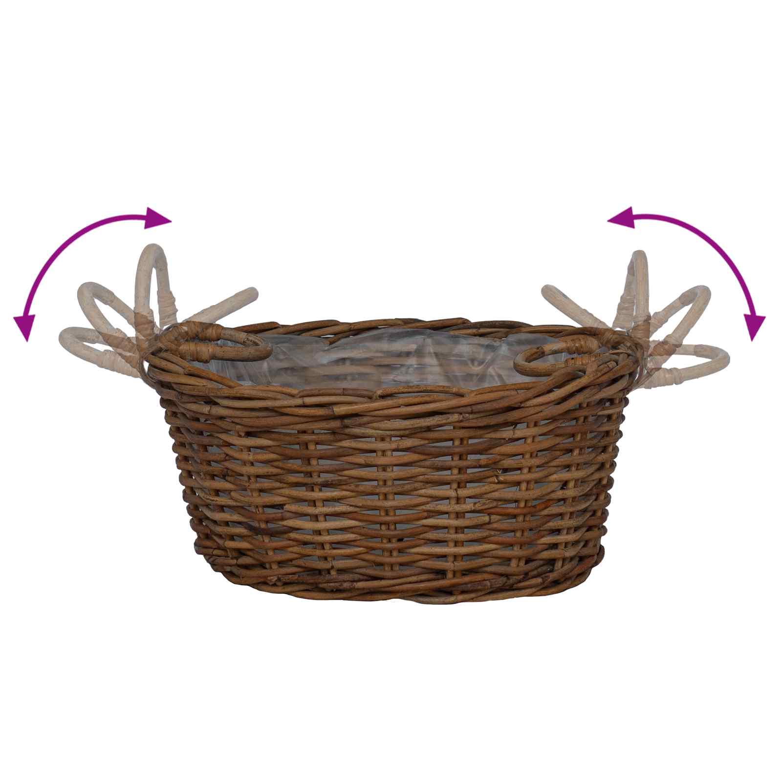 Cesta para Plantas con almacenamiento 2 pcs Gris Ratan Lacak