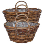 Cesta para Plantas con almacenamiento 2 pcs Gris Ratan Lacak