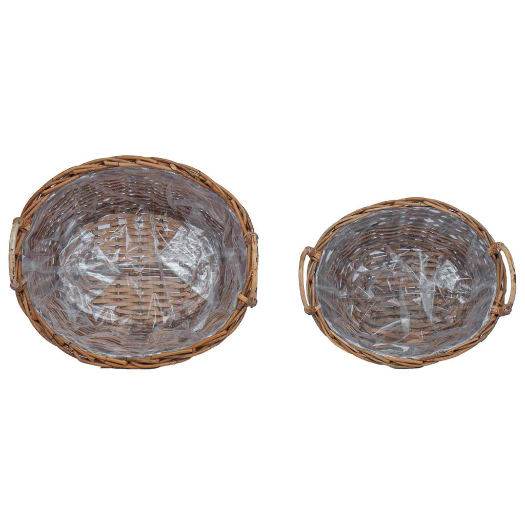 Cesta para Plantas con almacenamiento 2 pcs Gris Ratan Lacak