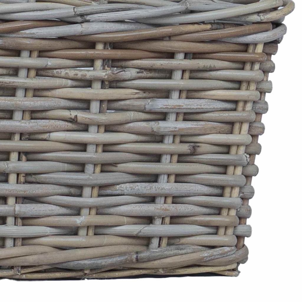 Cesta para Plantas con almacenamiento 3 pcs Marrón Ratán Kubu