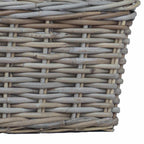 Cesta para Plantas con almacenamiento 3 pcs Marrón Ratán Kubu
