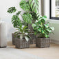 Plant Basket with Storage 3 pcs Gray Kubu Rattan