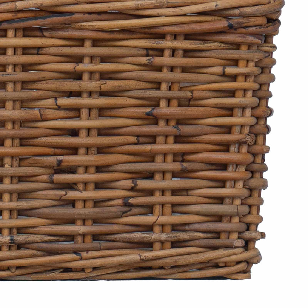 Cesta para Plantas con almacenamiento 3 pcs Marrón Ratán Kubu