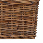 Cesta para Plantas con almacenamiento 3 pcs Marrón Ratán Kubu