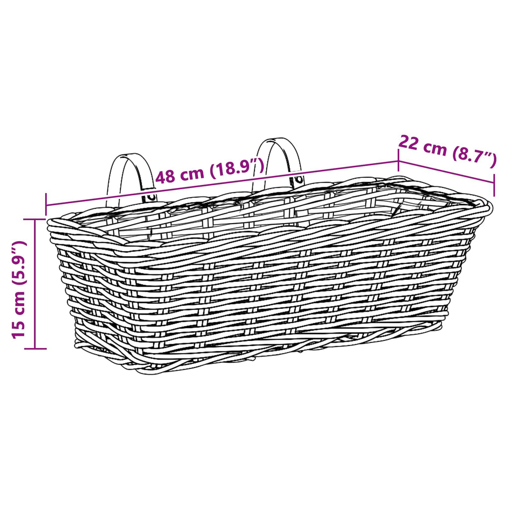 Cesta Colgante para Plantas 2 pcs Gris 48 x 22 x 15 cm