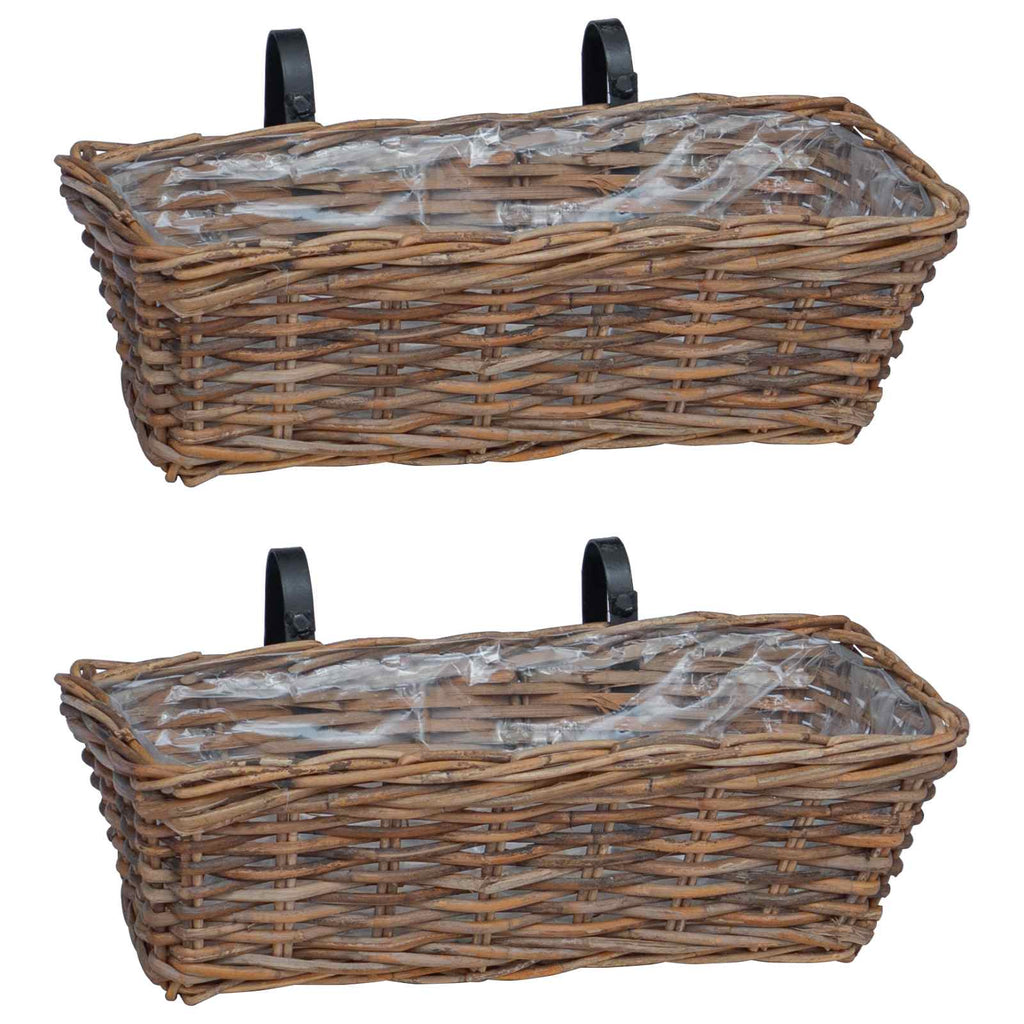 Cesta Colgante para Plantas 2 pcs Gris 48 x 22 x 15 cm