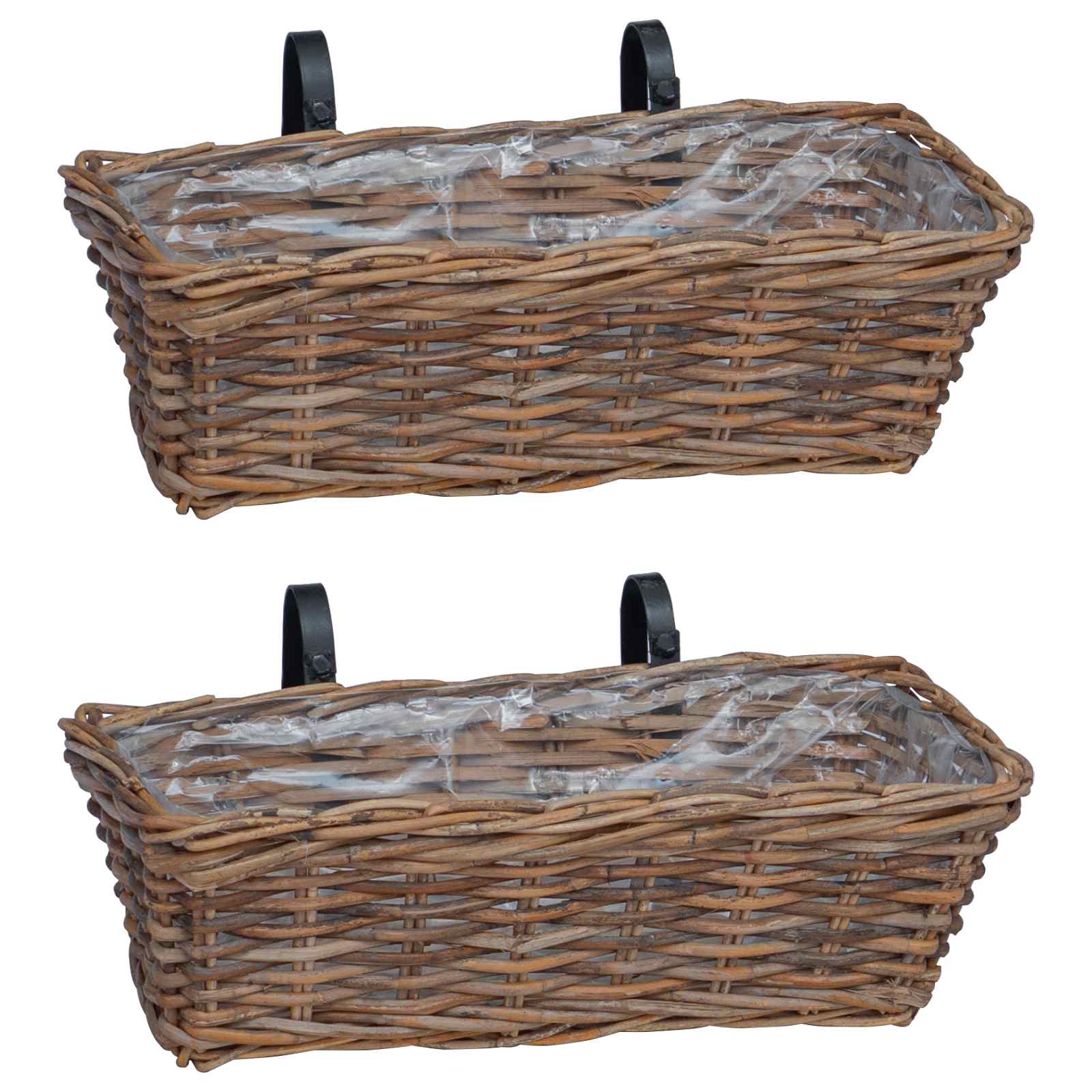 Cesta Colgante para Plantas 2 pcs Gris 48 x 22 x 15 cm