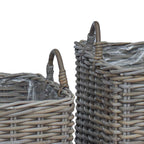 Cesta para Plantas con almacenamiento 2 pcs Gris Ratan Lacak
