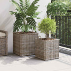 Cesta para Plantas con almacenamiento 2 pcs Gris Ratan Lacak