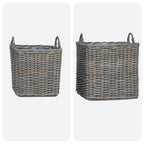 Cesta para Plantas con almacenamiento 2 pcs Gris Ratan Lacak
