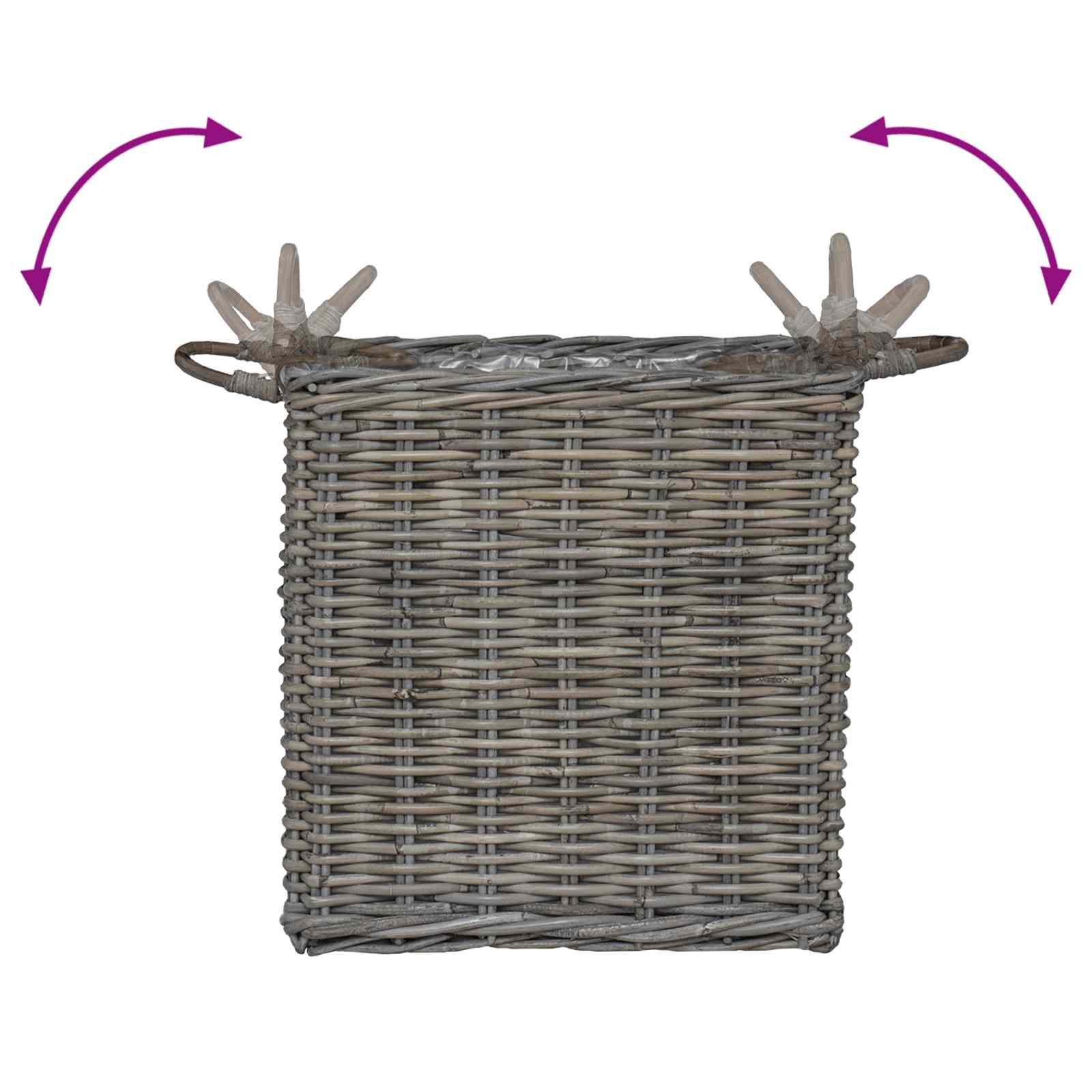 Cesta para Plantas con almacenamiento 2 pcs Gris Ratan Lacak