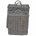 Cesta para Plantas con almacenamiento 2 pcs Gris Ratan Lacak