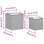 Cesta para Plantas con almacenamiento 2 pcs Gris Ratan Lacak