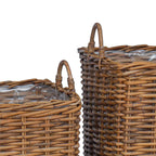 Cesta para Plantas con almacenamiento 2 pcs Gris Ratan Lacak