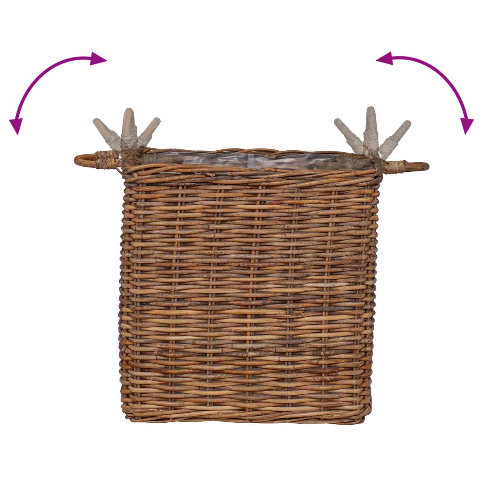 Cesta para Plantas con almacenamiento 2 pcs Gris Ratan Lacak