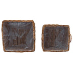Cesta para Plantas con almacenamiento 2 pcs Gris Ratan Lacak