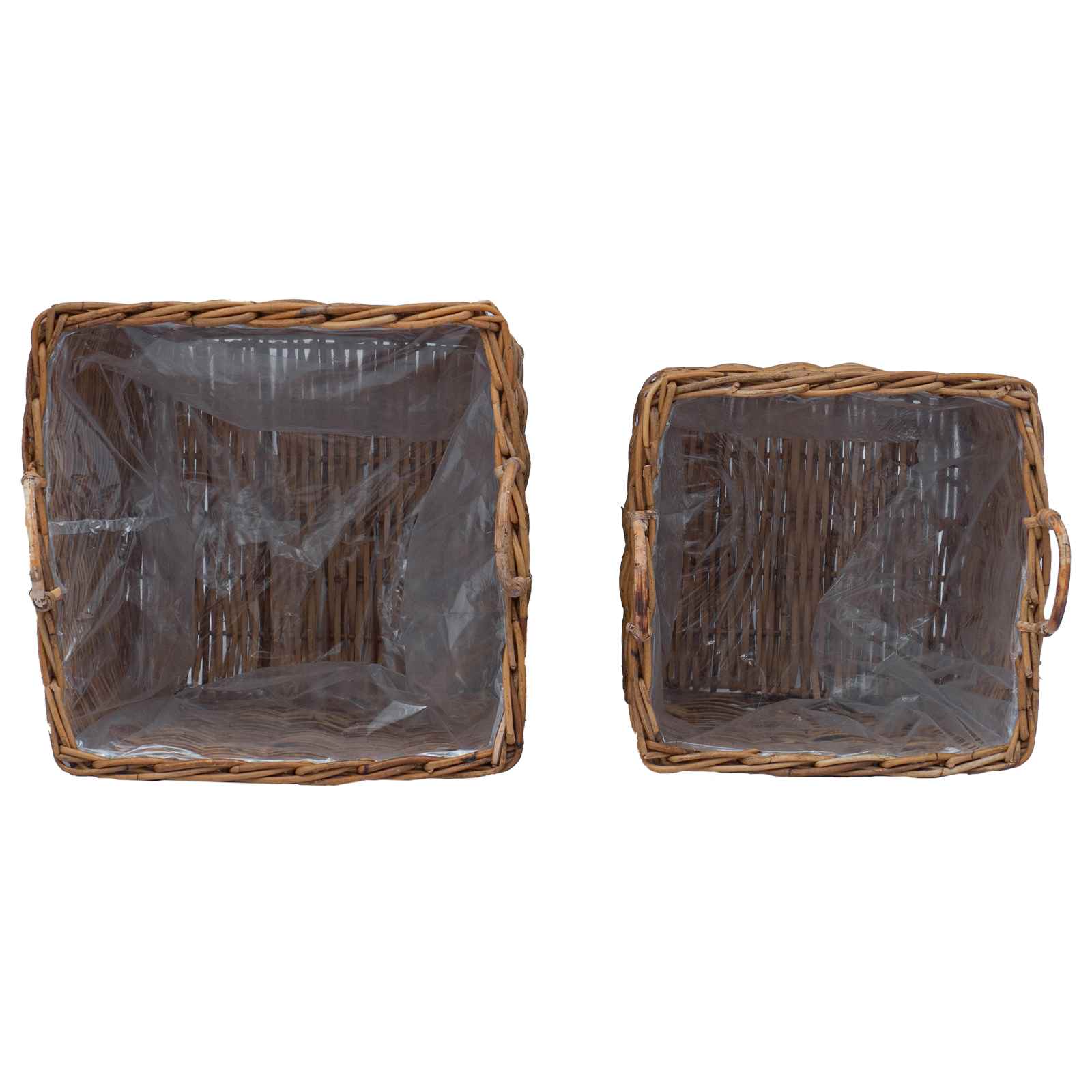 Cesta para Plantas con almacenamiento 2 pcs Gris Ratan Lacak