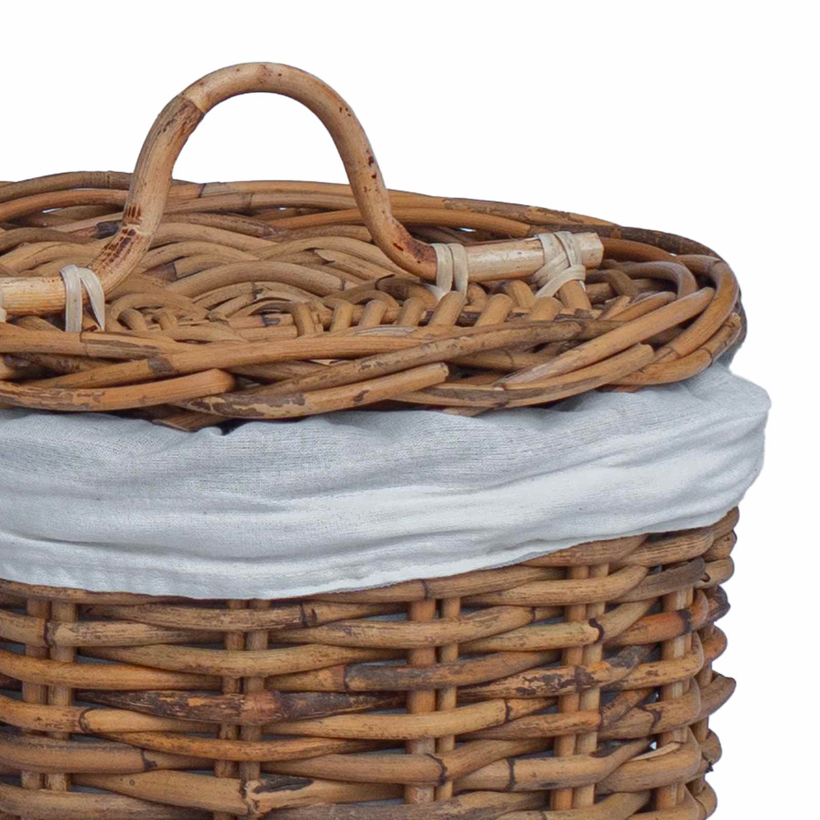 Cesta de Lavandería 2 pcs Marrón Ratán Kubu